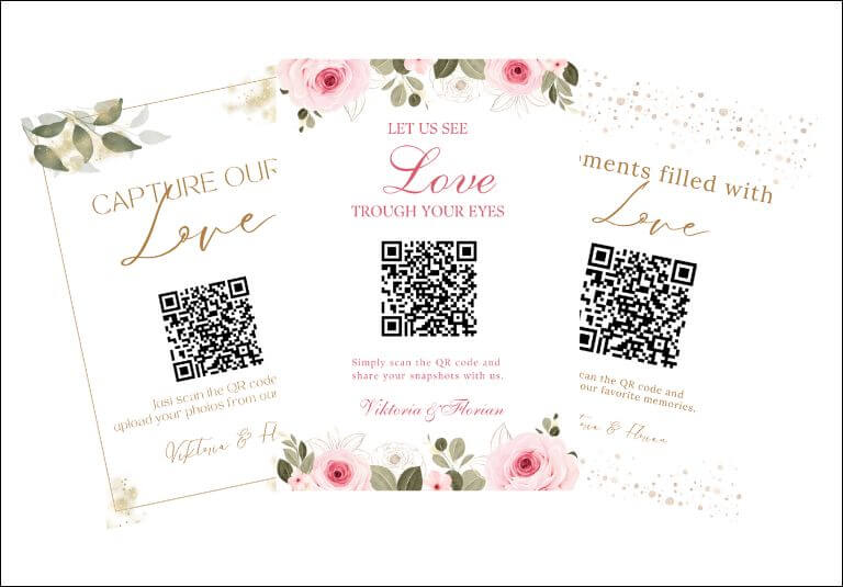 Weddies QR Code Templates Table Signs
