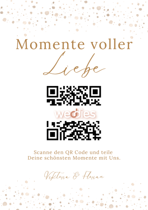 QR-Code Bilder hochladen - QR-Code Vorlage gold