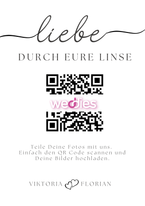 QR-Code Fotos hochladen - QR-Code Vorlage schwarz-weiss